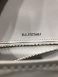 バレンシアガバッグBALENCIAGA 2023年新作高級クロコダイルホワイトシルバーバックル砂時計バッグ