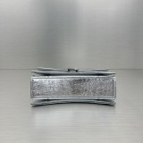 バレンシアガバッグBALENCIAGA 2023 新品 高品質 92832 スモール オイル ワックス シルバー 砂時計 チェーン バッグ
