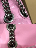 バレンシアガバッグBALENCIAGA 2023新作 高品質 ミディアム ピンク シルバー バックル 砂時計 チェーン バッグ