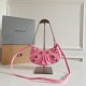 バレンシアガバッグBALENCIAGA 2023 新作 高品質 ミニ ピンク バースト クラック シープスキン 半三日月 脇下 メッセンジャーバッグ
