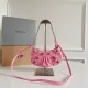 バレンシアガバッグBALENCIAGA 2023 新作 高品質 ミニ ピンク バースト クラック シープスキン 半三日月 脇下 メッセンジャーバッグ