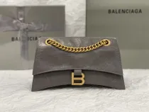 バレンシアガバッグBALENCIAGA 2023新作 高品質 151 スモール グレー バースト クラック ゴールド バックル 砂時計 チェーン バッグ