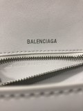 バレンシアガバッグBALENCIAGA 2023新作 高品質 無地 ホワイト シルバー バックル 砂時計 バッグ