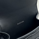 バレンシアガバッグBALENCIAGA 2023年新作高品質92940スモールクロコダイルブラック砂時計バッグ