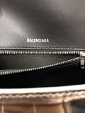 バレンシアガバッグBALENCIAGA 2023年新作高級クロコダイルシルバーシルバーバックル砂時計バッグ