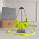 バレンシアガバッグBALENCIAGA 2023新作高品質ミニ蛍光グリーンバーストクラックシープスキンハーフクレセント脇下メッセンジャーバッグ