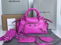 バレンシアガバッグBALENCIAGA 2023年新作高品質699オイルワックス紫バイクバッグ