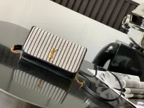 サンローランバッグYves Saint Laurent 2023年新作高品質635095ストライプダムリネンシリーズフリップフォンバッグ