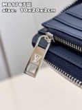 ルイヴィトン財布LOUIS VUITTON 2023 新品 高品質 M81767 ブルー レザー ジッパー ウォレット