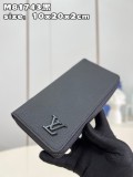 ルイヴィトン財布LOUIS VUITTON 2023 新品 高品質 M8174 黒と青 レザー ジッパー ウォレット
