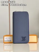 ルイヴィトン財布LOUIS VUITTON 2023 新品 高品質 M81767 ブルー レザー ジッパー ウォレット