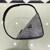 プラダバッグPRADA 2023年新作高品質1NQ043クリスタルダイヤモンド三角バッグ
