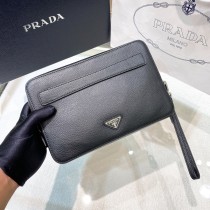 プラダバッグPRADA 2023年新作高品質2VF052ダブルジッパーメンズハンドバッグ