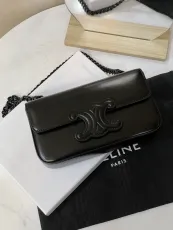 セリーヌバッグCELINE 2023年新作 高品質 199243.PH ブラック チェーン ブラック バッグ