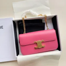 セリーヌバッグCELINE 2023年新作 高級ピンク チェーンバッグ
