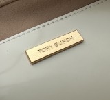 トリーバーチバッグTORY BURCH 2023年新作高品質126メートルホワイトパテントレザーロングハンドバッグ