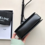 セリーヌバッグCELINE 2023 新品 高品質 ハードウェア ブラック メタル バックル カーフスキン ハンドバッグ