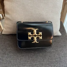 トリーバーチバッグTORY BURCH 2023年新作高品質206パテントレザーブラックショルダーメッセンジャーバッグ