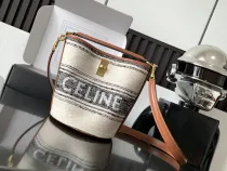 セリーヌバッグCELINE 2023年新作 高品質 195573s 生地 ミニジャガード ストライプ生地 牛革 バケットバッグ