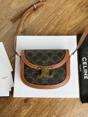 セリーヌバッグCELINE 2023年新作 上質ロゴプリント カーフスキン ハンドバッグ