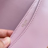 セリーヌバッグCELINE 2023 新品 高品質 サドルバッグ ピンク シャイニーカーフレザー ハンドバッグ