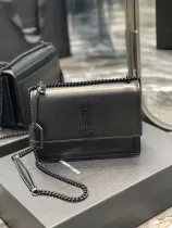 サンローランバッグYves Saint Laurent 2023年新作 高品質 422906 ブラック 黒バックル つまようじ柄 サンセットバッグ
