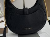 ブルガリバッグBVLGARI 2023 新品 高品質 291640 ラージ ブラック スネーク メッセンジャーバッグ 脇の下バッグ