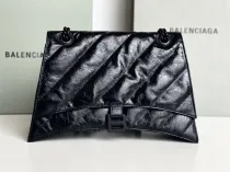 バレンシアガバッグBALENCIAGA 2023 新品 高品質 152 ミディアム オイル ワックス ブラック 砂時計 チェーンバッグ