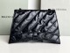 バレンシアガバッグBALENCIAGA 2023 新品 高品質 152 ミディアム オイル ワックス ブラック 砂時計 チェーンバッグ