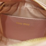ミュウミュウバッグMiu Miu 2023 新しい高品質 5BP077 ライト ピンク ボーリング ハンドバッグ
