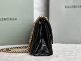 バレンシアガバッグBALENCIAGA 2023新作高品質151スモールブラック刺繍ゴールドバックル砂時計チェーンバッグ