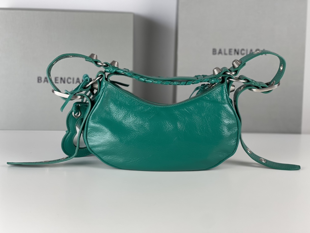 バレンシアガバッグBALENCIAGA 2023新作 高品質 701 バースト エメラルド ハーフクレセント 脇餃子