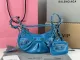 バレンシアガバッグBALENCIAGA 2023新作高品質701クロコダイル柄ブルー半三日月脇団子バッグ
