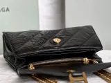 バレンシアガバッグBALENCIAGA 2023新作高品質151スモールブラック刺繍ゴールドバックル砂時計チェーンバッグ