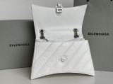 バレンシアガバッグBALENCIAGA 2023 新作 高品質 152 ミディアム ワキシーホワイト 砂時計チェーンバッグ