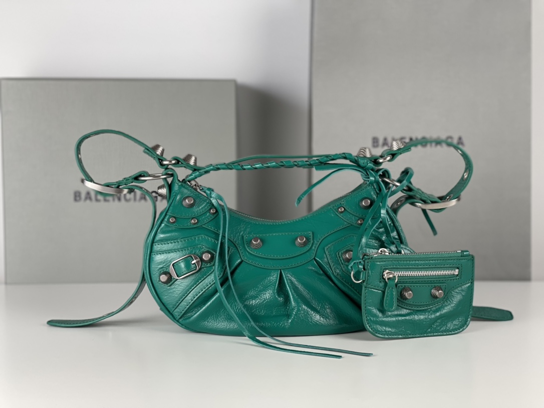 バレンシアガバッグBALENCIAGA 2023新作 高品質 701 バースト エメラルド ハーフクレセント 脇餃子