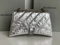 バレンシアガバッグBALENCIAGA 2023 新作 高品質 152 ミディアム オイル ワックス シルバー 砂時計 チェーンバッグ