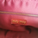 ミュウミュウバッグMiu Miu 2023 新品高品質 5BB124 赤いボーリングハンドバッグ