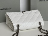 バレンシアガバッグBALENCIAGA 2023 新作 高品質 152 ミディアム ワキシーホワイト 砂時計チェーンバッグ