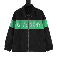 ジバンシィ服GIVENCHY 2023新作 胸元ロゴ レターステッチ スタンドカラー トレンチコート