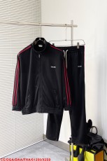 セリーヌ服CELINE 2023新作 レッド×ブラック カラーリボン スポーツジャケット セット