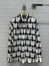 バーバリー服BURBERRY 2023新作 ラビットプリント柄 シルクシャツ