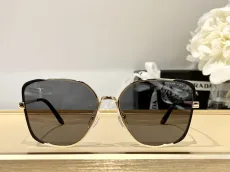 プラダサングラスPRADA 2023新作 ゴールドグレー メガネ