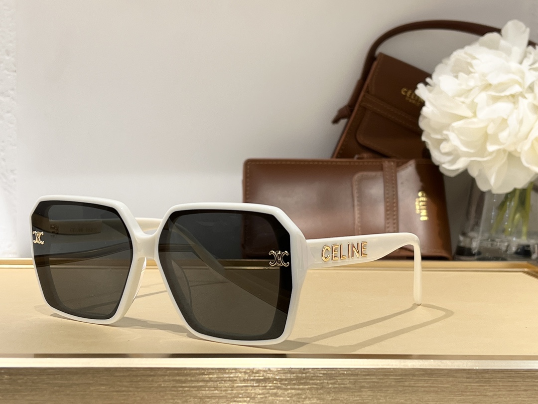 セリーヌサングラスCELINE 2023新作 ミルキーホワイト メガネ