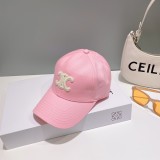 セリーヌ帽子CELINE 2023新作 ピンク エンブロイダリー ベースボールキャップ