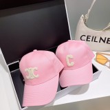 セリーヌ帽子CELINE 2023新作 ピンク エンブロイダリー ベースボールキャップ
