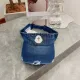 モンクレール帽子MONCLER 2023 新作 デニム ウォッシュ 水で古びた空のシルクハットを作る