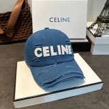 セリーヌ帽子CELINE 2023新作 リップド ストリートウィンド コットン ベースボールキャップ