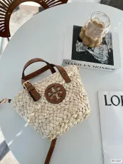 トリーバーチバッグTORY BURCH 2023新作 ラフィア織りトートバッグ