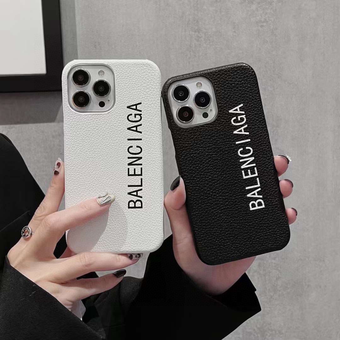 バレンシアガiPhoneケースBALENCIAGA 2023新作 レザー テクスチャー ハーフパック オイルエッジ 携帯ケース